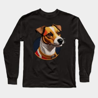 Super Jack Russell Embroidered Patch Long Sleeve T-Shirt